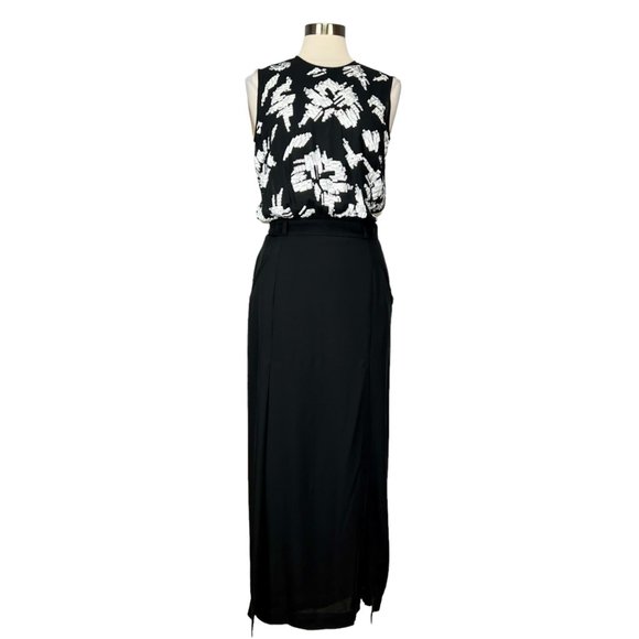 Malene Birger Silk Sequin Gown Maxi Cocktail Dress Black White size 36 US 6 - Picture 1 of 15